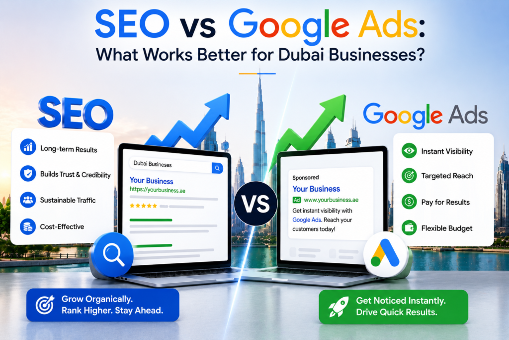 SEO vs Google Ads What Works Better for Dubai Businesses